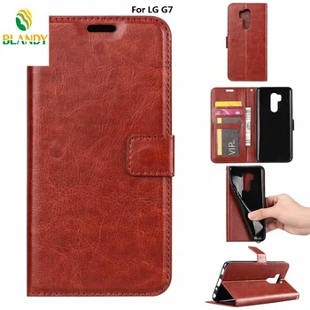 

100pcs/lot phone case For LG G7 crazy horse Wallet Leather TPU cover Case For LG Stylo 4