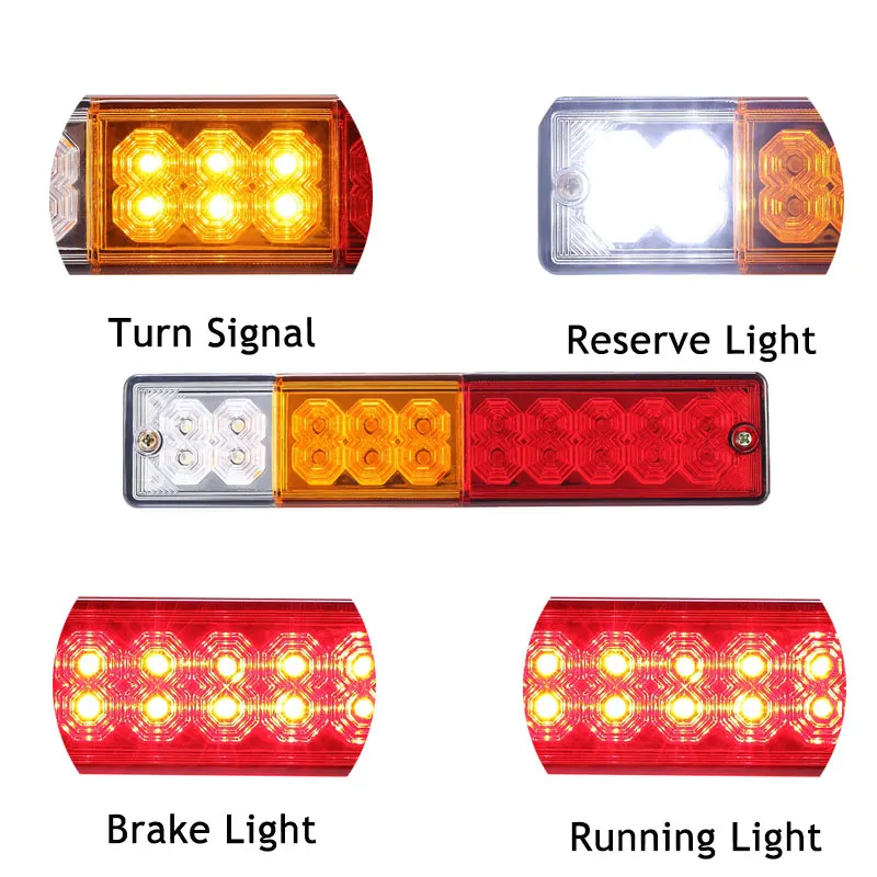 Светодиодный поворотник обратного стоп задние вспышки огни Задний фонарь прицепа задние фонари для грузовика, UTE, UTV, ATV, лодка, караван