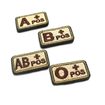

3DEmbroidery armband Army fans outdoor identification chapter Tactical blood type A ,B ,O ,+POS type AB patch blood type patch