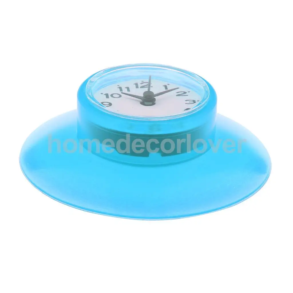 Waterproof Wall/Mirror/Glass/Fridge Sucker Cup Clock Bathroom Kitchen Shower Bath Wall Clock for Home Decoraion