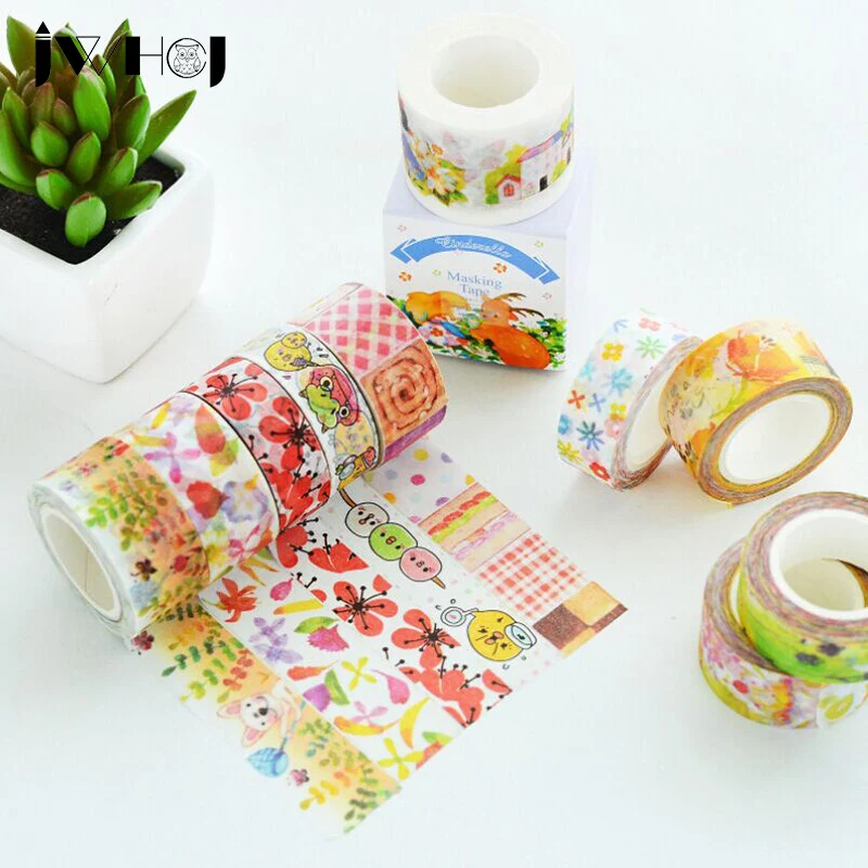 

1 x Flowers&animals 1.5cm/2cm/3cm*10m washi tape children diy Diary decoration masking tape Kawaii stationery scrapbooking tools