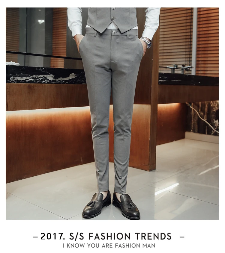front+ Pants+ Vest) New Suit Male British Style Korean Slim Suit Business Casual Suit Three-piece Groom Groom's Group Dress