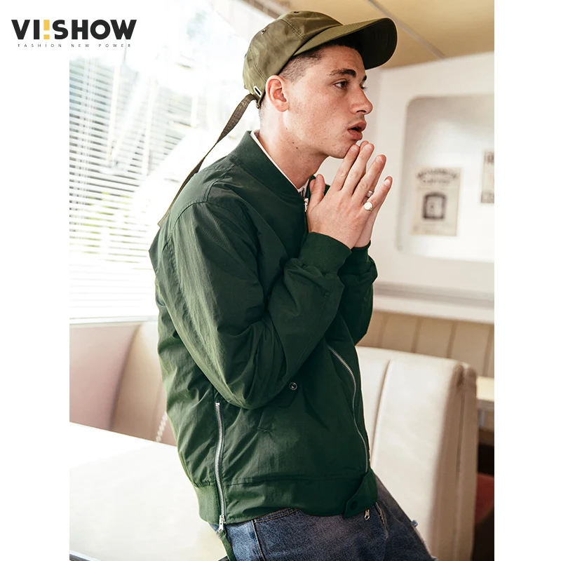 

Men Bomber Jacket VIISHOW Fashion Brand Clothing Casual Design Streetwear Coat Sportswear Mens jackets men and Coats Armygreen