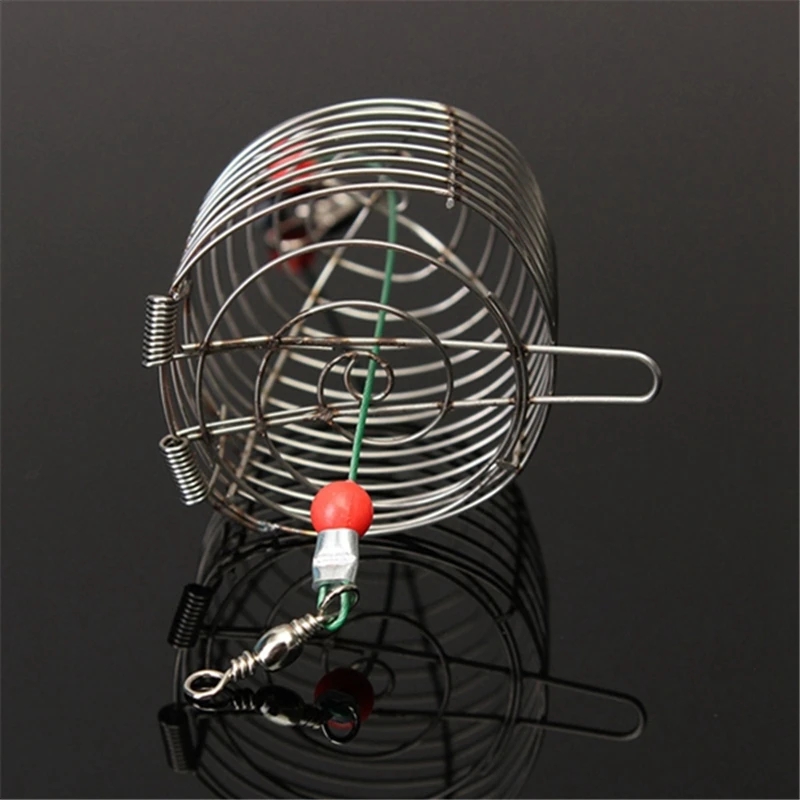 Cage Fishing Trap Korb Feeder Holder Edelstahl Draht Angeln Köder Tb