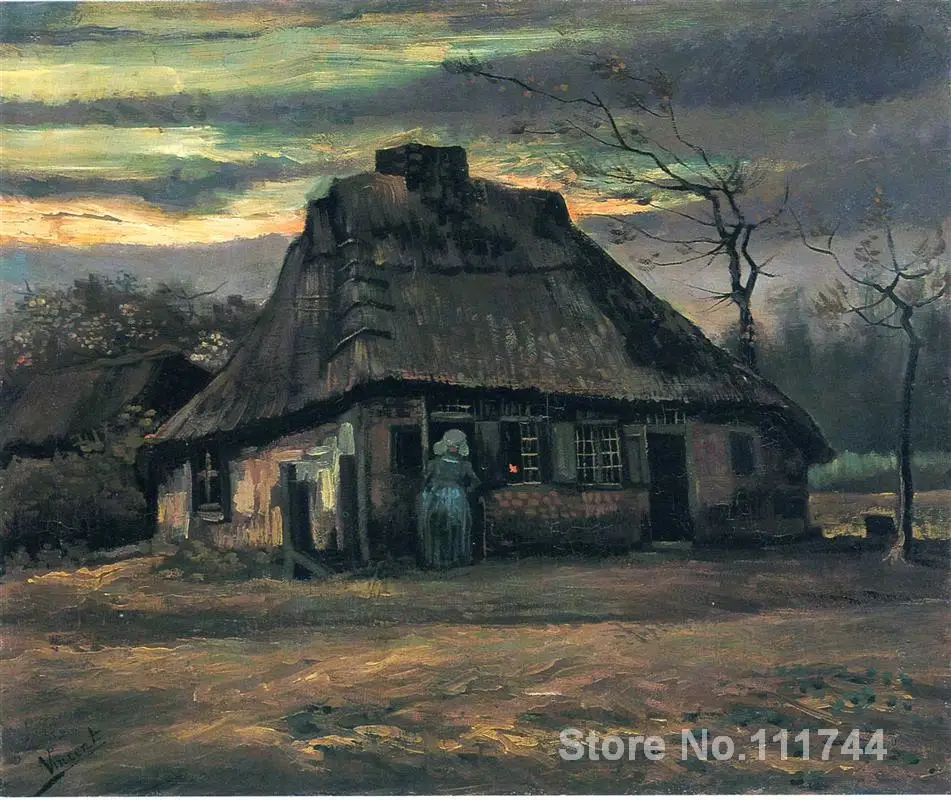 

art Oil paintings Straw hats at dusk Vincent Van Gogh reproduction Handmade High quality