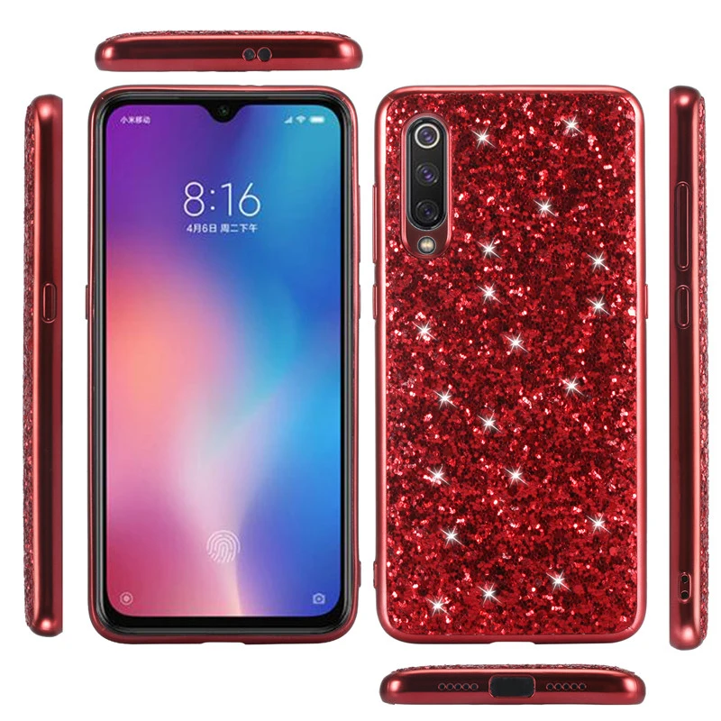 Шикарный Блестящий чехол Mi9 для Xiaomi 9 6 39 дюймов роскошный мягкий карбоновый