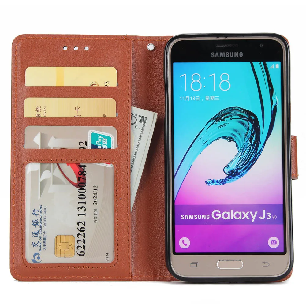 Кожаный чехол для Samsung Galaxy J3 J 3 2016 SM J320FN флип телефона J320 J320H чехлы|Чехлы-книжки| |