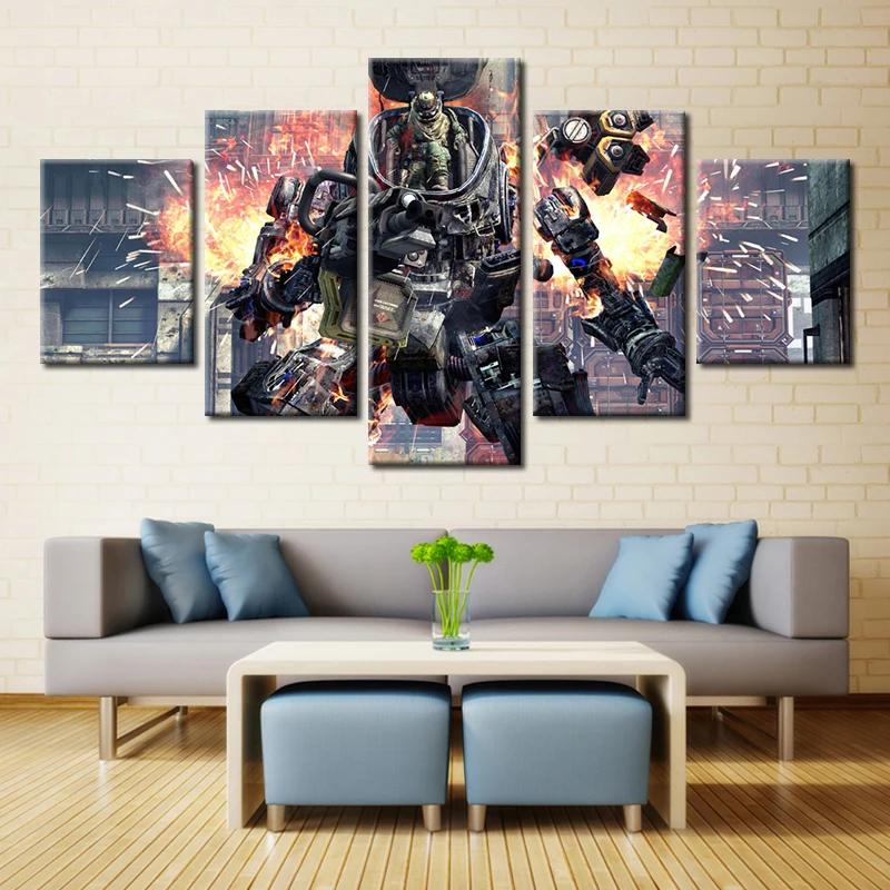 5 panel Modern Home Art Wall HD Picture Canvas printings Living Room Decoration Theme Titanfall052 | Дом и сад