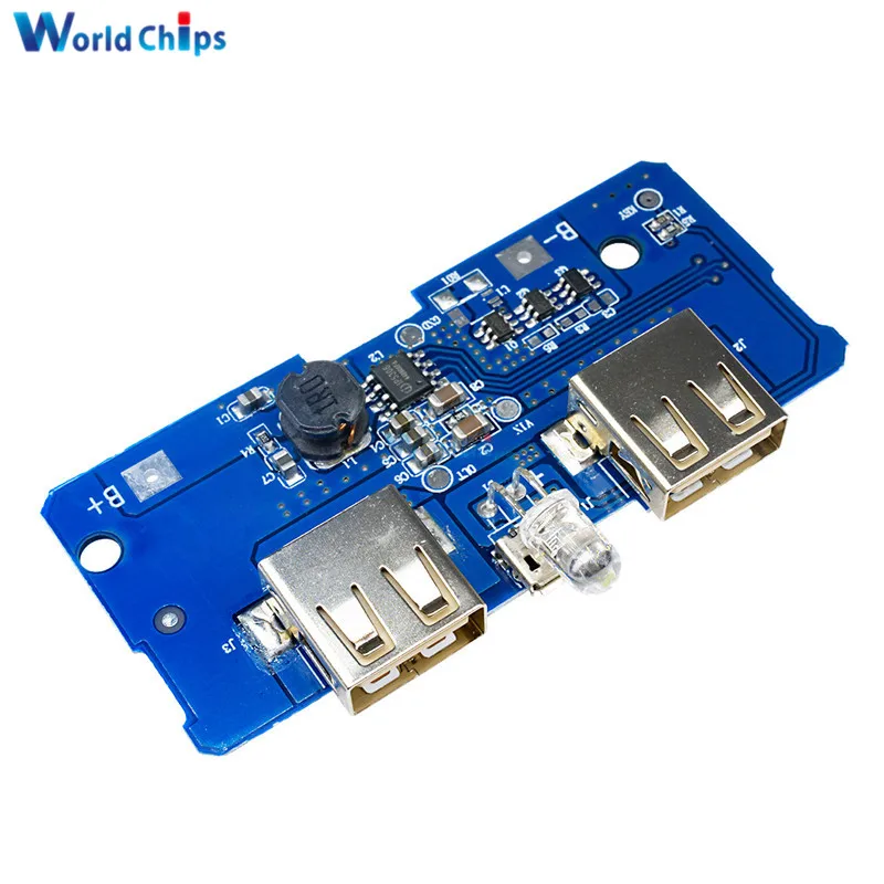 18650 Двойной Micro USB 3 7 в до 5 В 2A повышающий Мобильный Внешний аккумулятор DIY зарядное