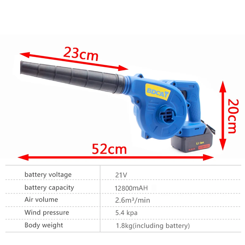 BDCAT 21V Lithium Battery Cordless Blower Electric Air Blower Industrial Grade