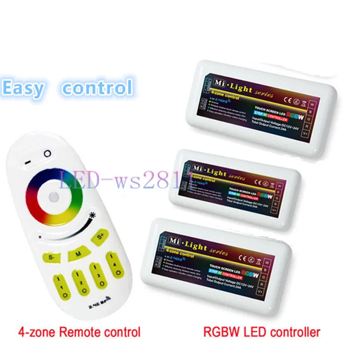 

2.4G Wireless RF Remote Controller and 3PCS RGB RGBW 4-zone RGB LED Controller DC12-24V For 5050 3528 Led Flexible Strip Light