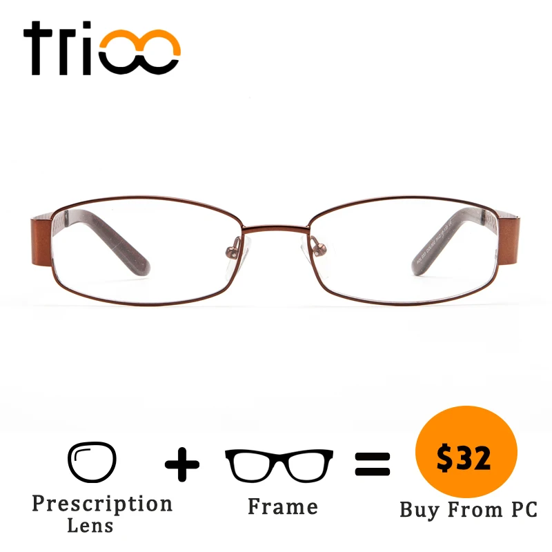 TRIOO Diamond Carving Mens Glasses High Quality Metal Prescription Eyeglasses Oval Clear Reading Spectacles Progressive Lens |