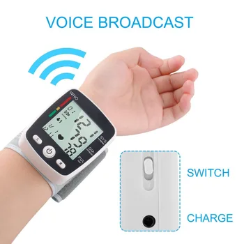 

Digital LCD Wrist Blood Pressure Monitor Heart Beat Rate Pulse Measure Device Voltage Power Detection Low Power Consumption