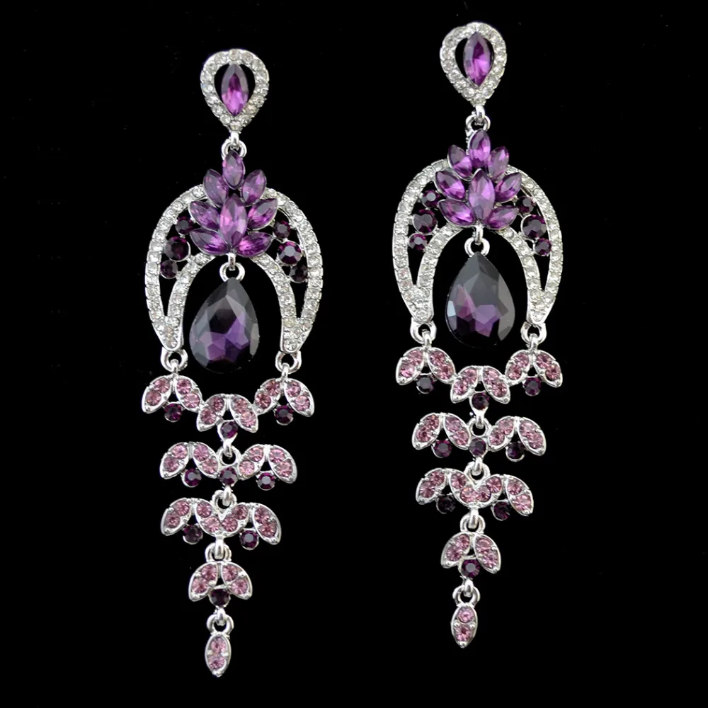 Buy 3 Colors Fashion Luxury Rhinestone Long Earrings