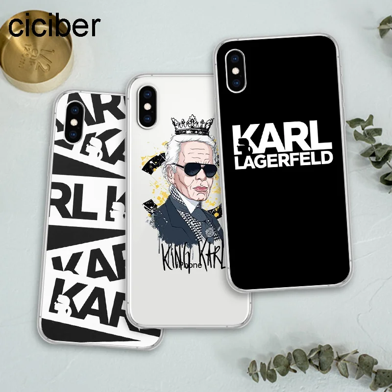 Ciciber лучший новый Karl Lagerfeld телефонные чехлы из мягкого силикона крышка для IPhone Case X XS Max XR 7 5S 8 6s плюс Capinhas fundas Капа