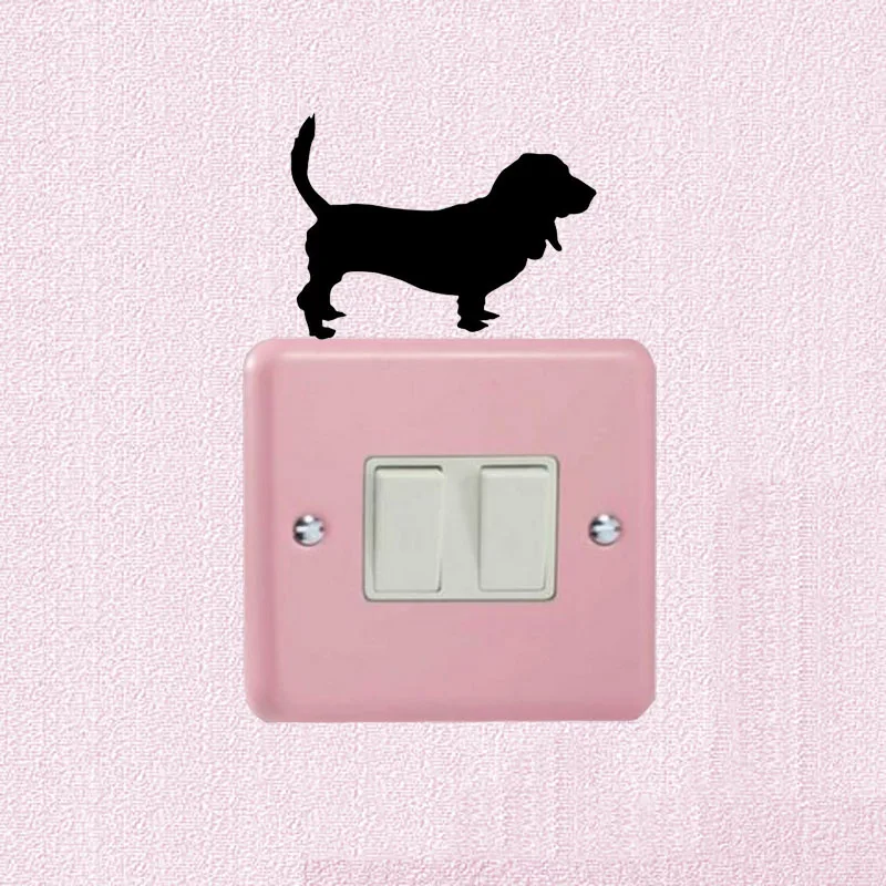 

Basset Hound Dog Vinyl Decal Reflective Switch Stickers Decoration Wall Decal 2SS0838