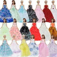 Случайный 10x принцессы Свадебное платье вечерние платье Модная одежда смешанные типы Костюмы одежда высокого качества для куклы Барби аксессуары