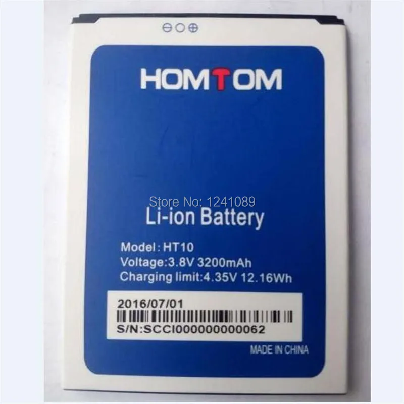 

100% original battery HOMTOM HT10 battery 3200mAh Original quality Mobile phone battery Original quality