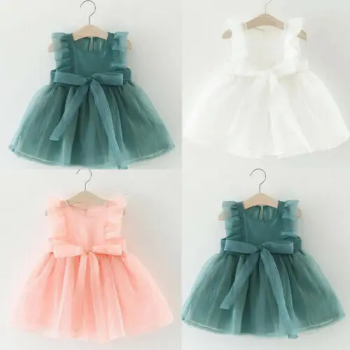 

Toddler Baby Girls Kids Short Mini Lace Princess Chiffon Tulle Dress Summer Party Wedding Bridesmaid Sundress TUTU Dress