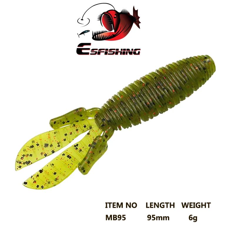 Esfishing новая Приманка Мягкая приманка MD BOMB Craw 95 мм 6 г 6 шт. приманки для ловли карпа мягкая большая приманка Isca искусственная кормушка