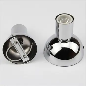 

2pcs/lot E27ceramic Lamp holder with 80mm metal mounted cover/ e27 lamp socket / Ceramic E27 Light base With 10cm Wire