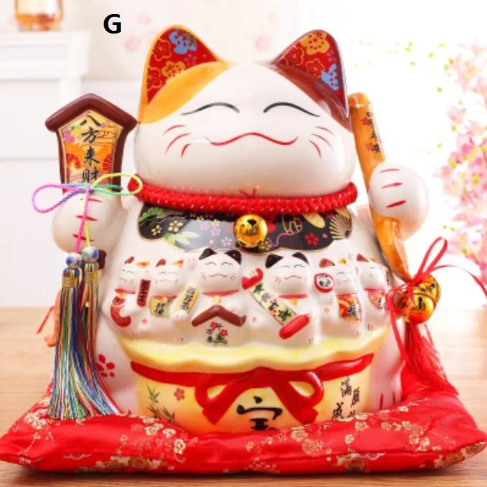 Японский стиль большой негабаритный орнамент Lucky Cat керамическая копилка открытие подарок магазин Декор - Цвет: G