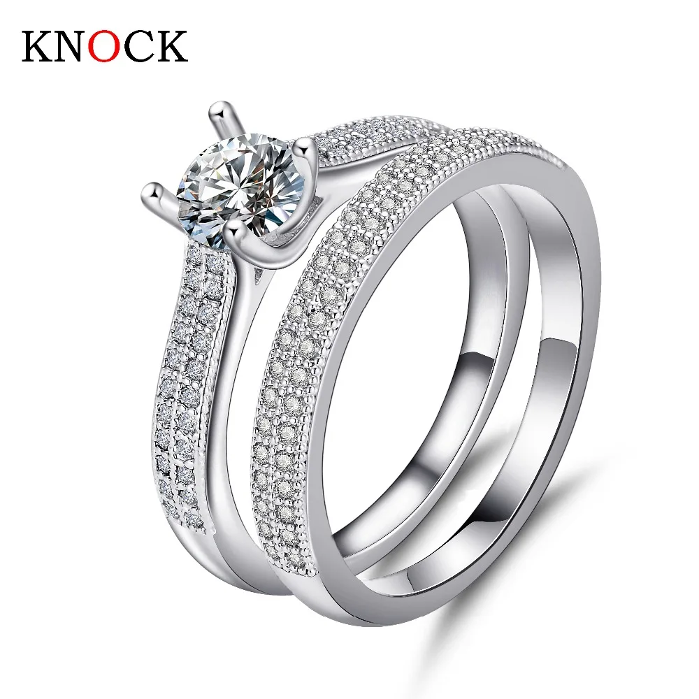 KNOCK high quality Women Fashion Shining Zircon Ring Teen ...