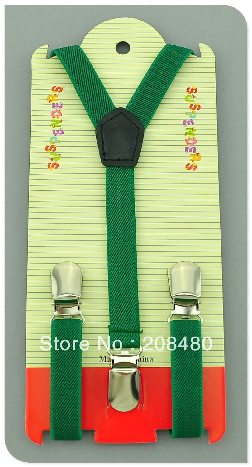 

Free Shipping-1.5cmx65cm "Blackish green"Kids Suspenders Children/Boys/Girls Suspender Elastic Braces Slim Suspenders/gallus