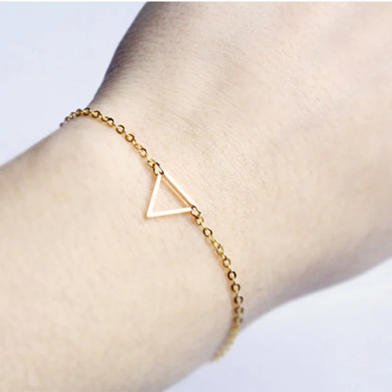 

Mossovy Simple Gold Triangle Bracelet for Women Fashion Popular Bracelets for Female Jewelry Accessories Pulseras Mujer
