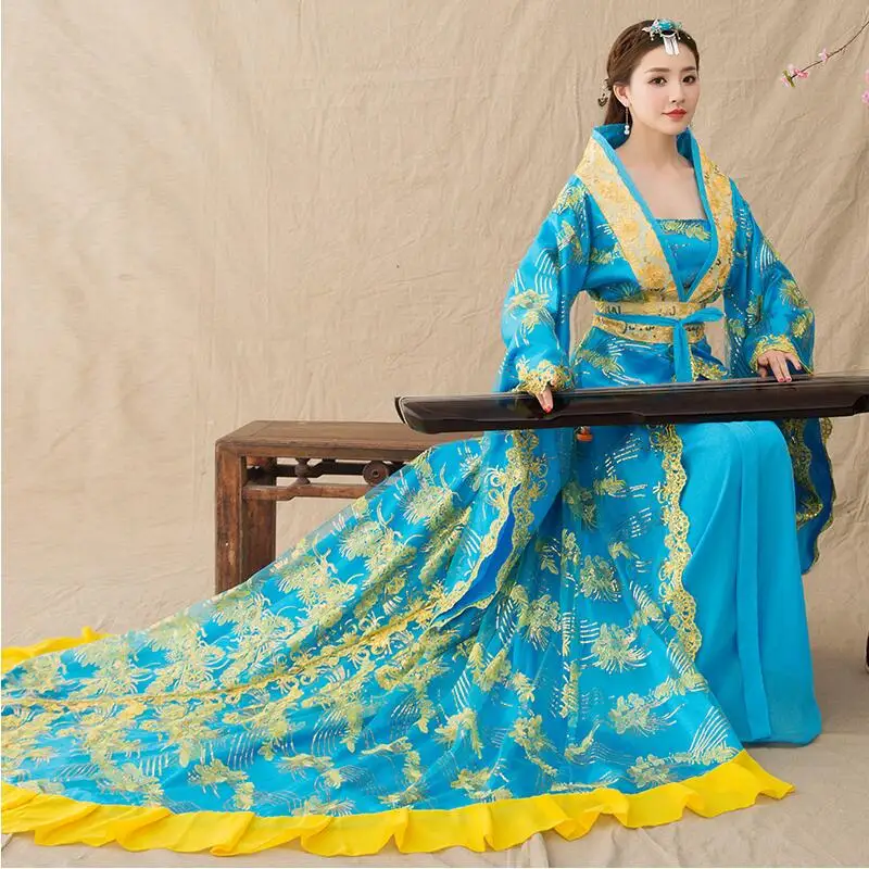 Women Cosplay fairy costume Hanfu clothing Chinese Traditional ancient dress dance stage wear Princess Costume Feminino Dress Women Cosplay fairy costume Hanfu clothing Chinese Traditional ancient dress dance stage wear Princess Costume Feminino Dress