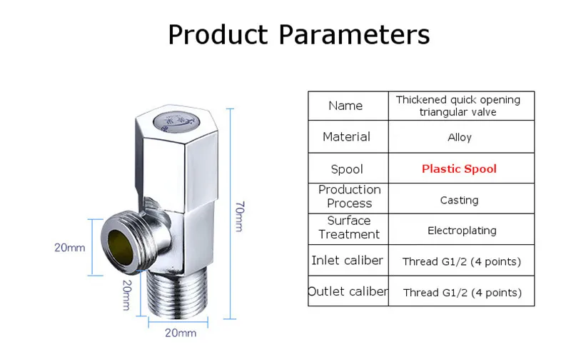Универсальный G1/2 резьба треугольный клапан покрытие угловой клапан утолщенный Быстрое открытие большой поток наполнения клапаны для туалетной раковины воды