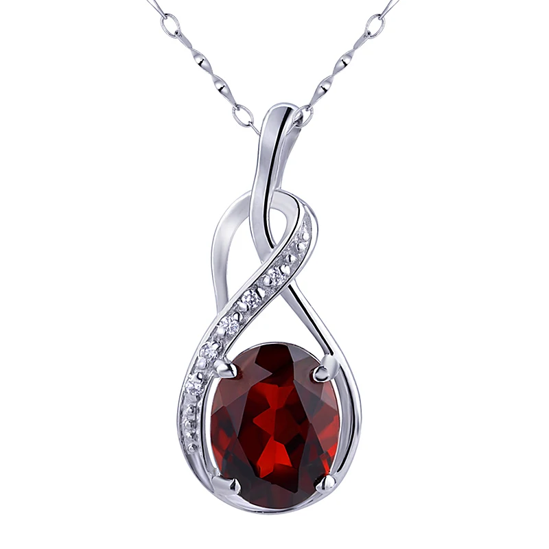 Природный гранат подвеска 925 стерлингового серебра ожерелье женщина мода изысканные элегантный ювелирные изделия кристалл камень подарок SP0049G