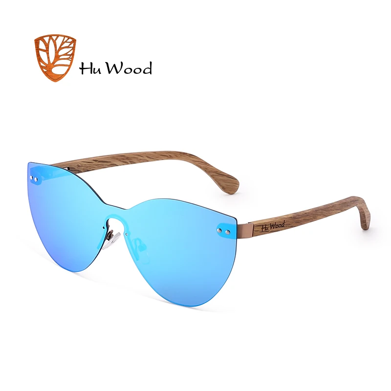 

HU WOOD New Fashion Sunglasses Men Women Butterfly Sun Glasses Natural Wood Frame Rimless Driving Fishing UV400 GR8025