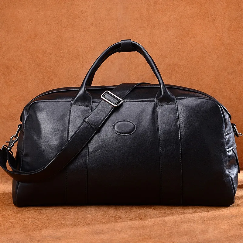 

New leather travel bag men's first layer cowhide handbag large capacity multi-function travel bag shoulder bag diagonal package