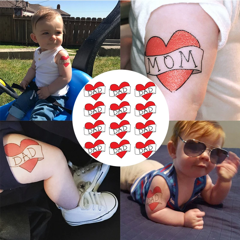 

12 pcs Fashion Baby Stickers Cute Mom Dad Sentences Stickers Lovely Babies Tatoo Safety Material Photograph Sticker Wholesale