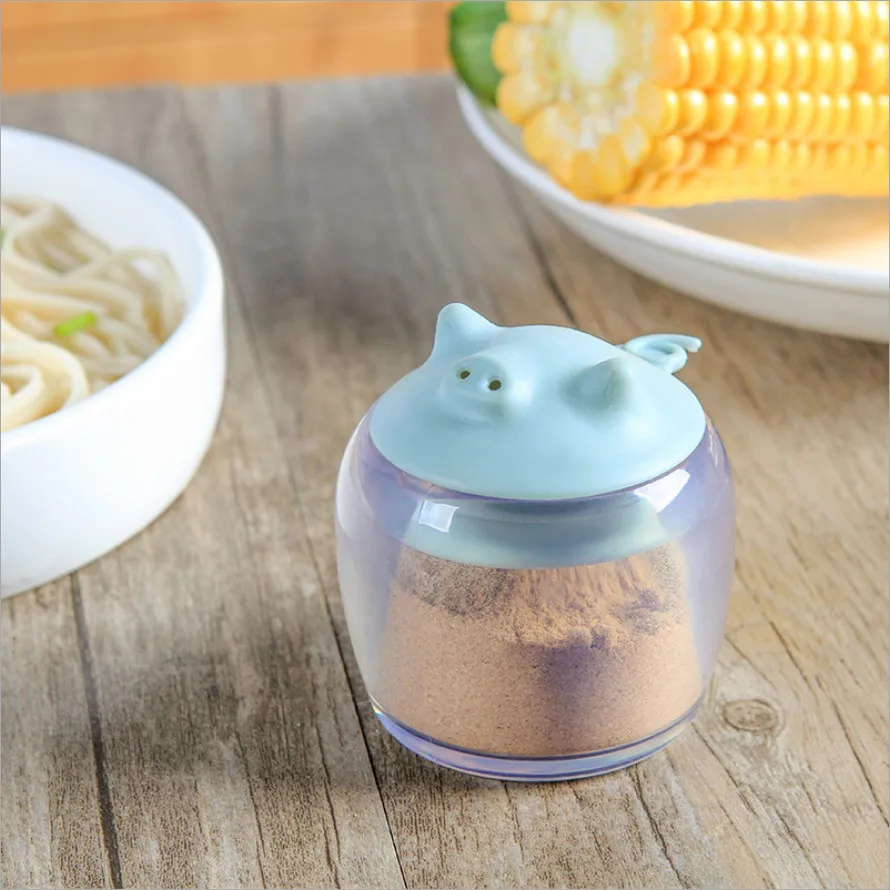 

Creative Pig Shape Kitchen Transparent Seasoning Tank Cartoon Pig Model Home Seasoning Bottle Kitchen Tool Salt Pepper Pot