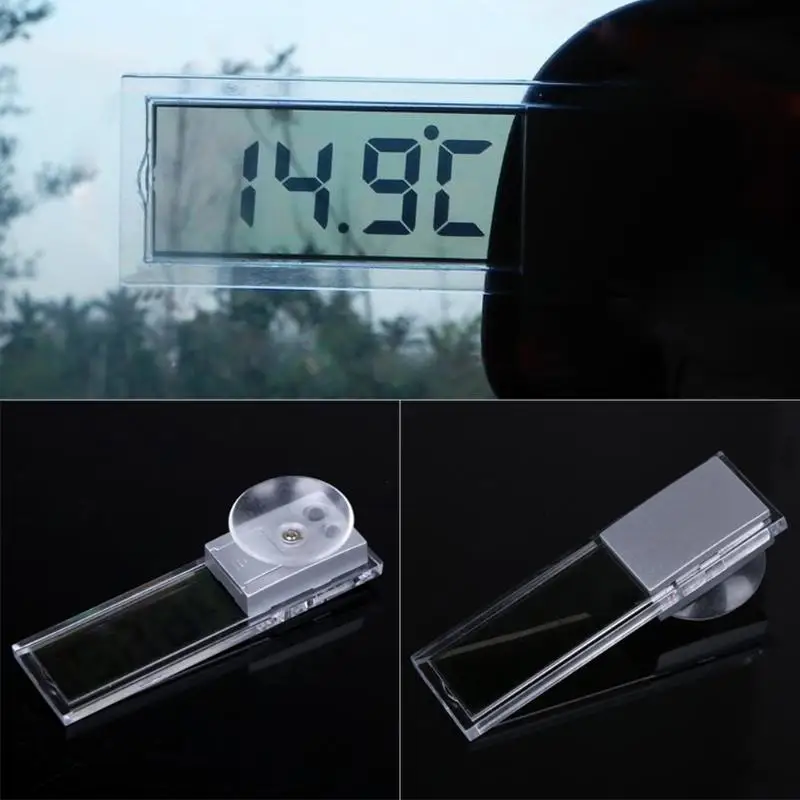 Osculum Type LCD Car Digital Thermometer Suction Cup Back View Mirror Mounted Celsius Fahrenheit Electronic Tester Thermometer