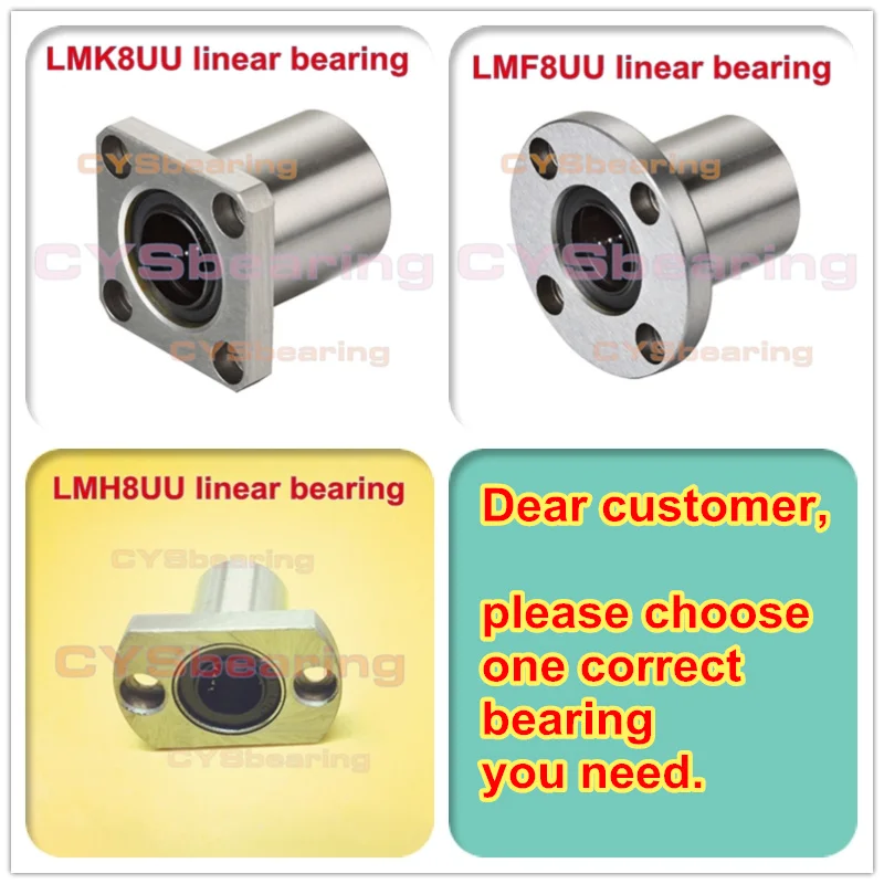 

8mm shaft LMF8UU LMK8UU LMH8UU 8x15x24 flange linear motion bearing