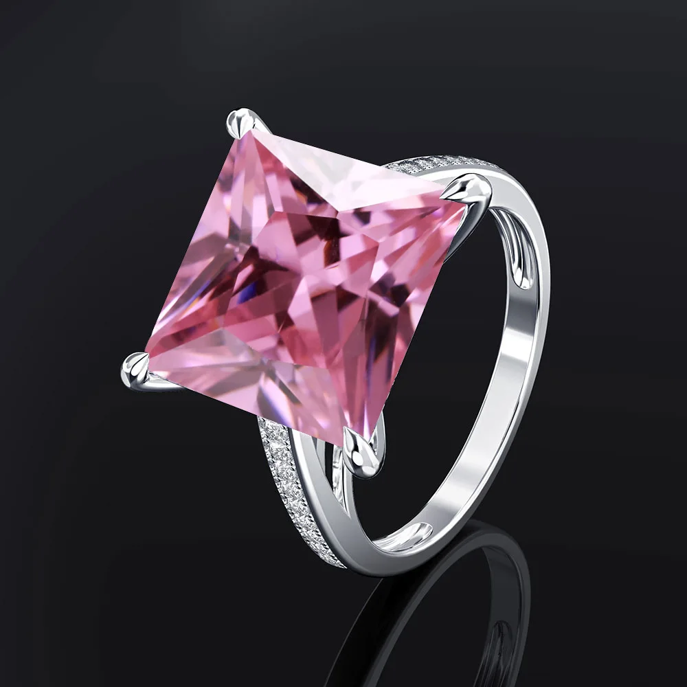 Rainbamabom Real 925 Solid Sterling Silver Emerald Gemstone Birthstone Wedding Engagement Diamonds Ring Fine Jewelry Wholesale