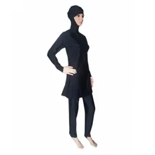 Девушка мусульманский сплошной черный длинный рукав, мусульманский плавательный костюм для женщин мусульманский комплект купальник солнцезащитный исламский женский купальник