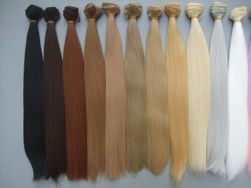 Натуральный цвет 35 см кукольные волосы высокая температура термостойкие прямые BJD diy кукольные парики