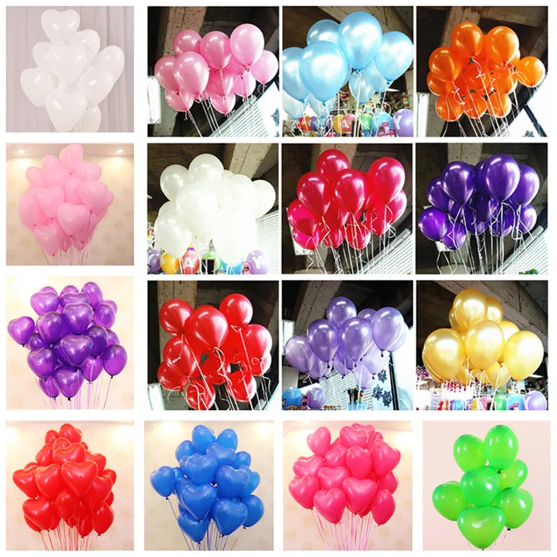 

10pcs 10 inch 2.2g Pink Heart Pearl Latex Balloons Inflatable Wedding Decorations Kids Air Balls Happy Birthday Party Supplies