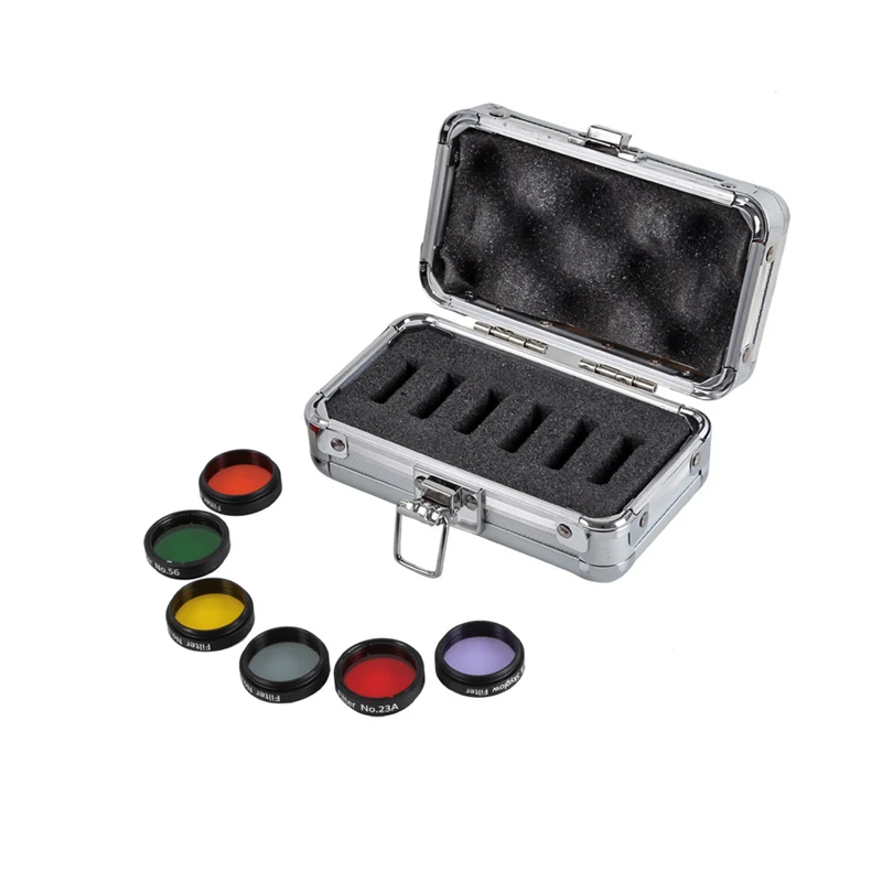 

1.25" Astro Color Filters Set (6 pieces) for Astronomical Telescopes Eyepiece Ocular Lens Planets Nebula Filter Moon&SkyGlow