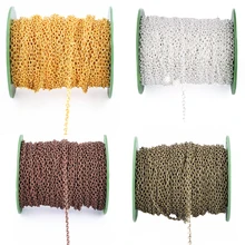 10m/lot 2*3mm Metal Iron Rolo Link Chains Bulk Gold Silver Color Necklace Chain Bracelet Extended Chains For DIY Jewelry Making 5m lot 1 5mm metal ball bead chains 7colors ketting kettingen bulk bulk iron chains for diy jewelry accessories