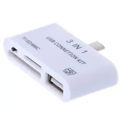 3 в 1 OTG Micro USB 2,0 SD/TF/карт-ридер usb зарядный адаптер для samsung