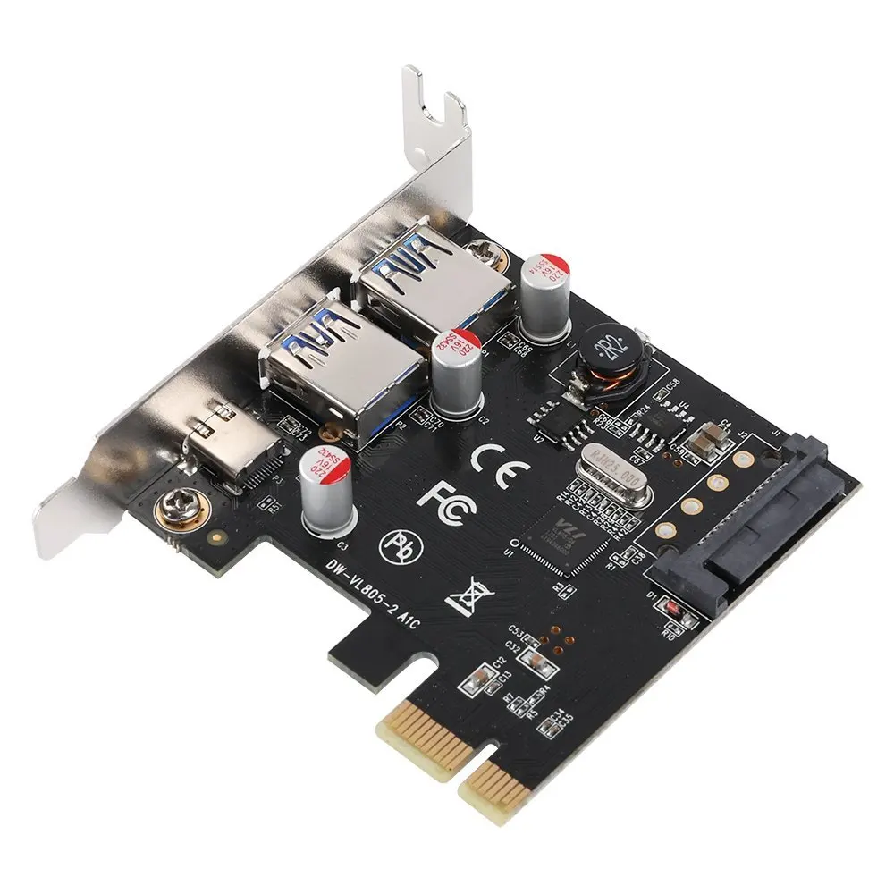 USB 3,1 type C PCIe Плата расширения PCI-e до 1 type C и 2 type A 3,0 USB адаптер PCI Express контроллер концентратор для настольного ПК