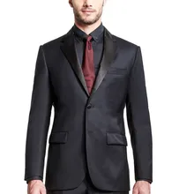 HCF по воздуху Мужской 1 шт 2 кнопки плоский воротник тонкая отделка подходит для работы, свадьбы строгие костюмы для мужчин куртка черный