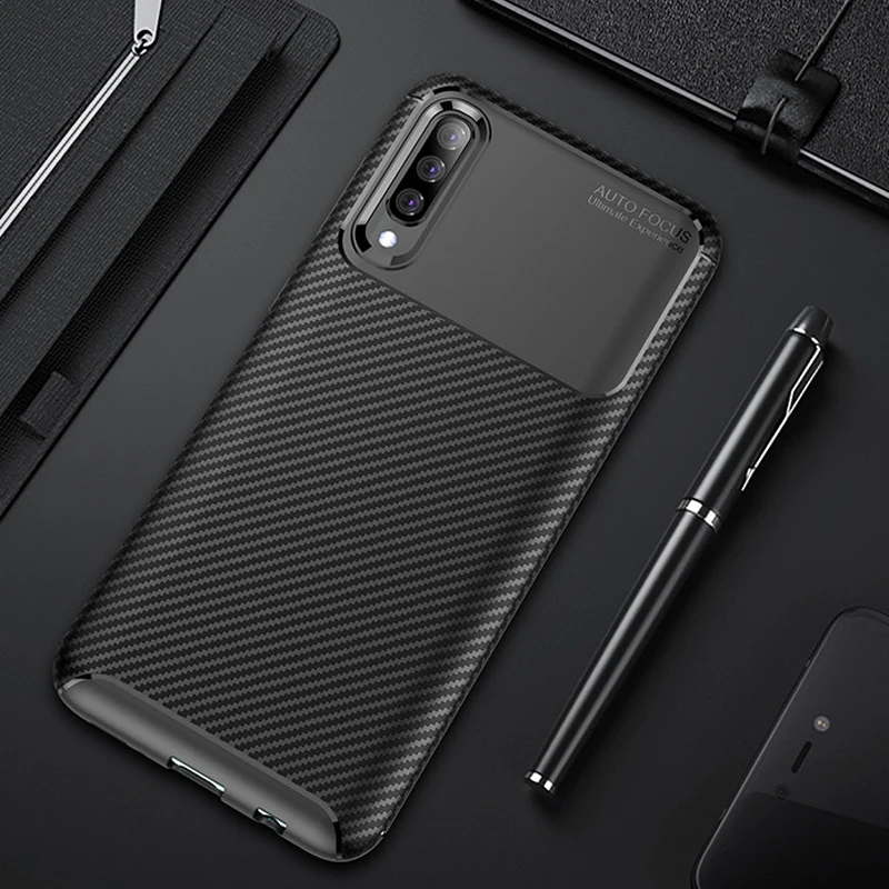

For Samsung Galaxy A70 A50 Case Carbon fiber Cover 360 Full Protection Phone Case For Samsung A 70 50 Cover Shockproof Bumper