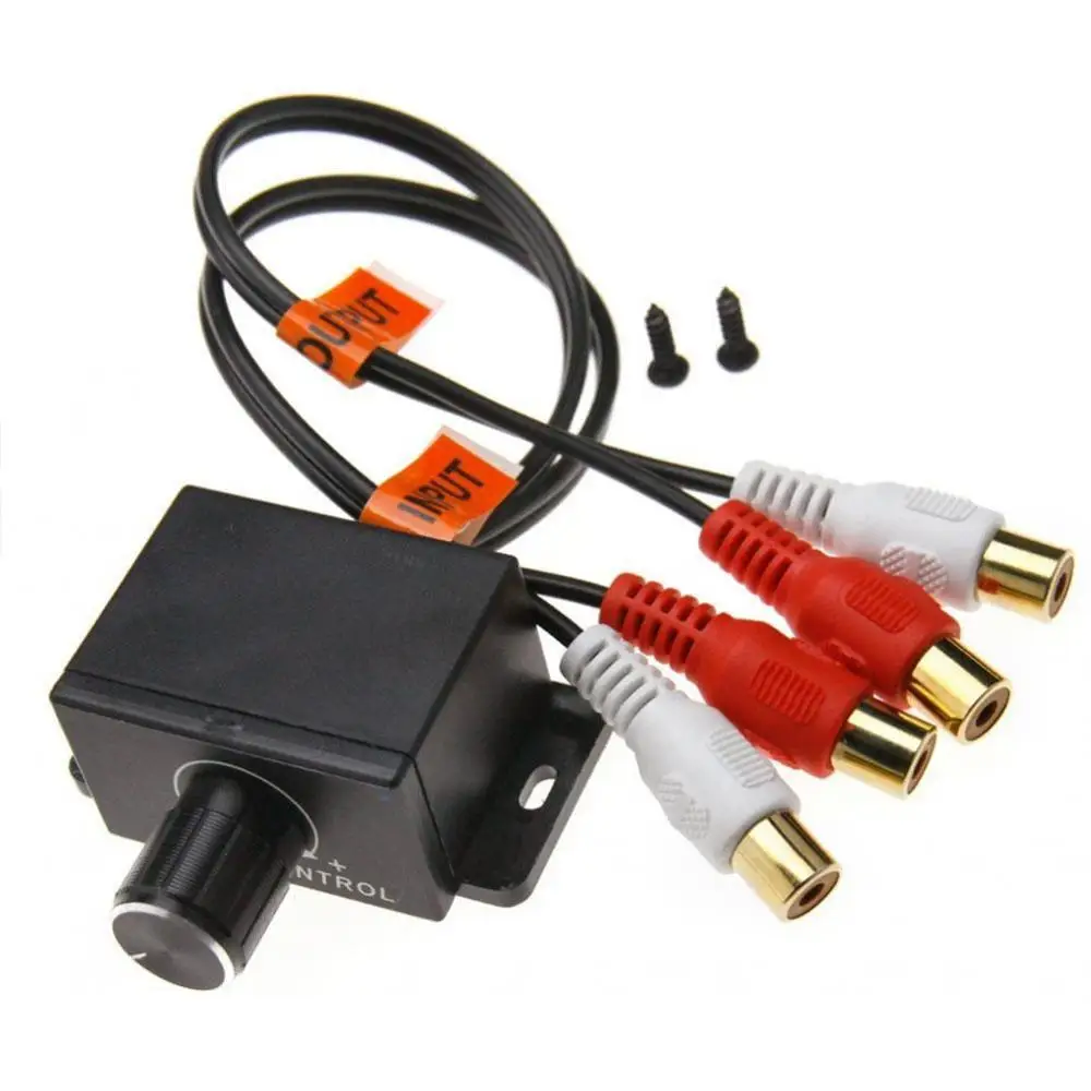 

New Car Amplifier Bass Remote Level Volume Control Knob Stereo RCA Input Output