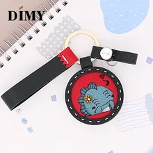 DIMY Handmade Genuine Cowhide Leather Cute Monster Altman Charms Keychain Pendant Gifts Wholesale Dropshopping Price Charms Bags altman